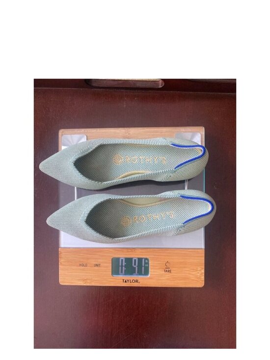 Rothy's Shoes - Rothy's Womens Pointed Toe Flats Size 5 Green Knit Slip-On Shoes Eco-Friendly